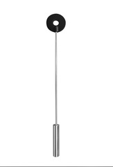 Чёрная шлёпалка Leather Circle Tiped Crop с наконечником-кругом - 56 см.