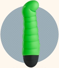Зеленый вибратор-червячок Little Paul
