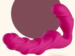 Безремневой ярко-розовый страпон Share XL