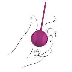 Розовый вагинальный шарик соло STELLA I со сменным грузом