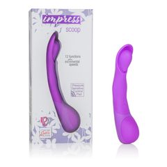 Фиолетовый вибромассажер Impress Scoop - 12 см.