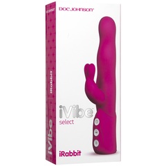 Розовый хай-тек вибромассажер iVibe Select iRabbit - 26 см.