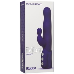 Фиолетовый хай-тек вибромассажер iVibe Select  iRabbit - 26 см.