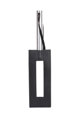 Чёрная кожаная шлёпалка-рамка Leather Gap Paddle - 36 см.