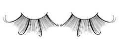Черные ресницы-перья с изгибом