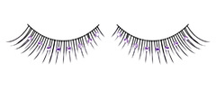 Чёрно-фиолетовые ресницы со стразами