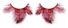 Тёмно-красные ресницы-перья