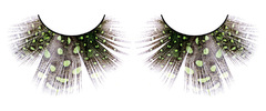 Светло-зелёные ресницы-перья