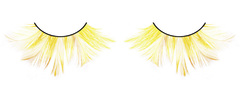 Ярко-желтые перьевые ресницы
