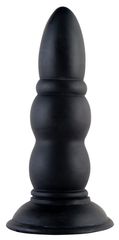 Чёрная анальная втулка с заострённым кончиком - 14,5 см.