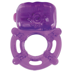 Фиолетовое эрекционное виброкольцо VIBRATING COCK RING KINKY