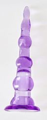Фиолетовый анальный вибромассажёр-ёлочка - 14,5 см.