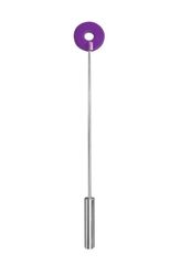 Фиолетовая шлёпалка Leather Circle Tiped Crop с наконечником-кругом - 56 см.