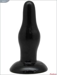 Чёрная анальная пробка с тонким кончиком - 11,5 см.