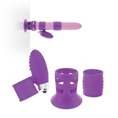 Набор фиолетовых насадок на вибратор Vibrator Upgrade Kit