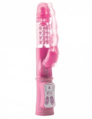 Розовый анально-вагинальный вибратор Vibro Bead - 22,6 см.