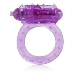 Фиолетовое эрекционное кольцо с вибрацией One Touch Nubby