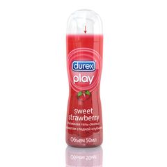 Интимная гель-смазка DUREX Play Sweet Strawberry с ароматом сладкой клубники - 50 мл.