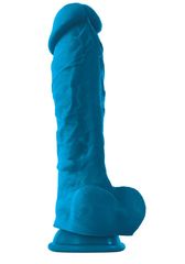 Голубой фаллоимитатор на присоске ColourSoft  8  Soft Dildo - 23,5 см.